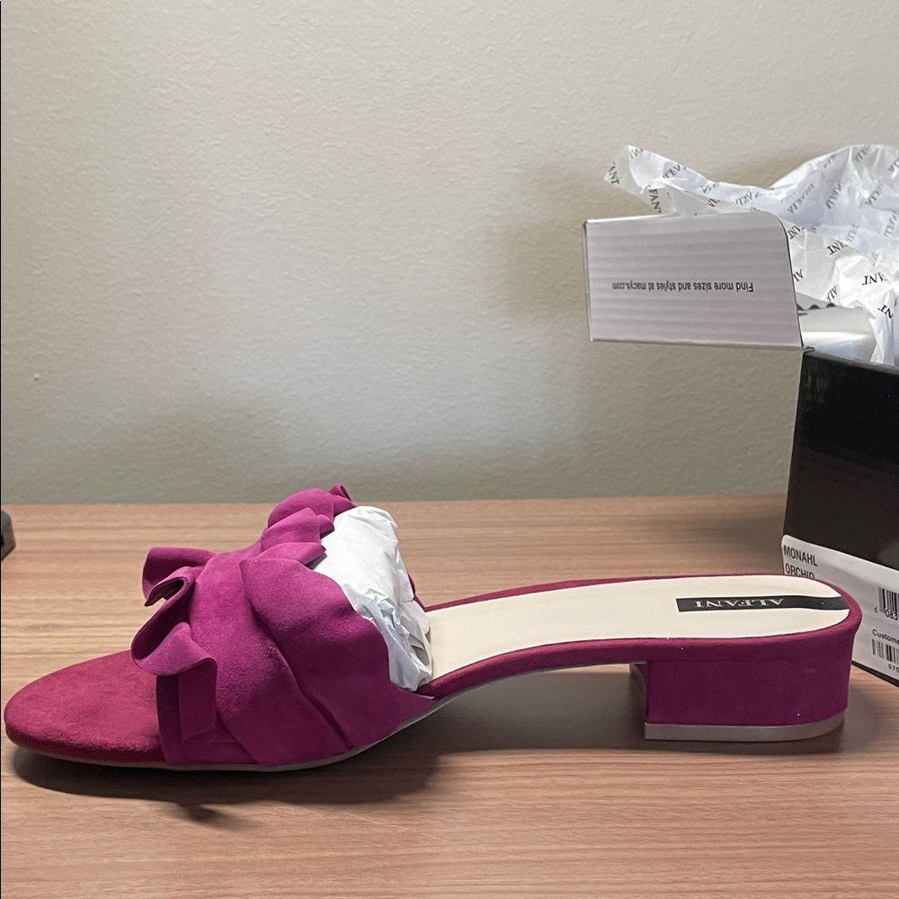 Alfani Fuchsia Ruffle Mules - Picture 2 of 4